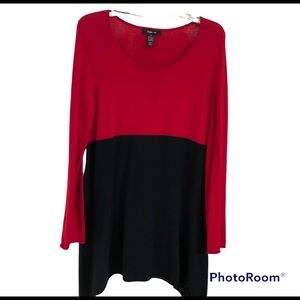 Style & Co Sweater Dress Red Tunic Dress Sz Medium